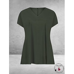 Plus Basics  Top/Shirt SS Travel Light Khaki